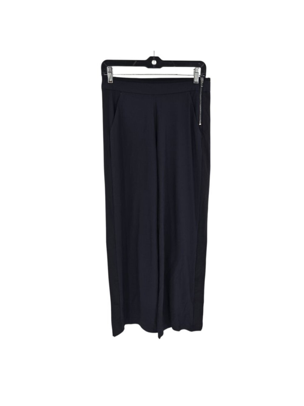 Athleta womens size 2 Black Gramercy Track Trouser flowy snap ankles 376009 01